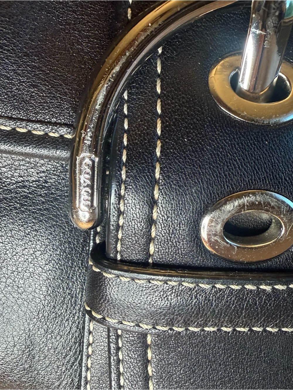 Vintage COACH Black Leather F10192 Soho Buckle Flap Shoulder Bag Purse - Picture 6 of 13